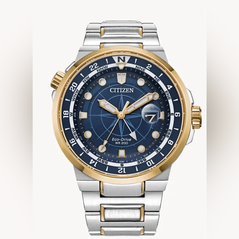 Citizen Two-Tone Blue Dial Men's Eco-Drive Watch